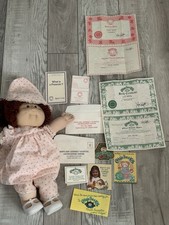 Cabbage Patch Kid Doll Red Hair Freckles Black Sig  1983 Coleco  Please read picture