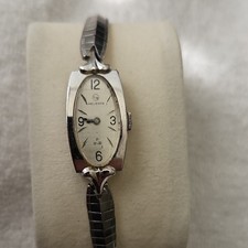 Helbros Women's Mechanical Manual Analog Silver Tone Tonneau Bracelet Watch picture