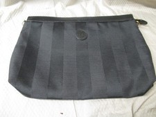 Vintage Fendi S.A.S. Coated Canvas Charcoal Black Cosmetic Bag - Excellent Cond. picture