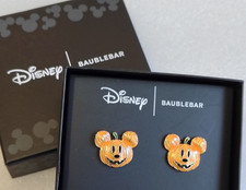 Disney x BaubleBar Mickey Mouse Jack O'Lantern Earrings Halloween Pumpkin NIB picture