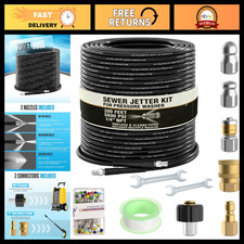 High-Pressure Hydro Jetter Drain Cleaner, 200FT Hydro Jet Nozzle for Pressure Wa picture