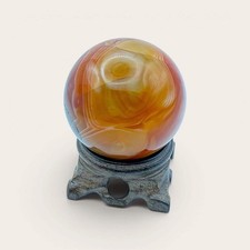 Carnelian Sphere, 56mm Natural Sardonyx Stone with Bands picture