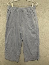 Athleta Farallon Heathered Wide Leg Crop Pants Size 10 Light Blue Adult Heather picture