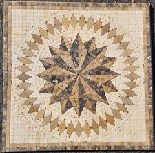 Travertine Mosaic Medallion 24x24 Inch Mesh Mounted For Floor Or Wall  picture