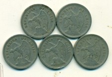 5 OLDER 20 CENTAVO COINS from CHILE (1922, 1924, 1932, 1939 & 1940) picture