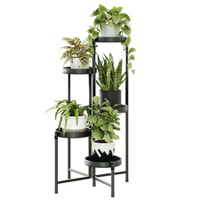 Bamworld Corner Plant Stand Tall Plant Shelf Metal 5 Tier Foldable Plant Holder picture