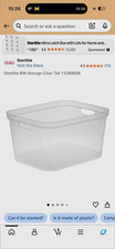 Sterilite Clear Plastic Tall Storage Bin w/ Handles  15x12-1/4x8-1/4 Set of 6 picture