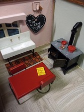 Dollhouse 1:12 Antique Kitchen Table & Chairs picture