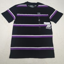 Neff Sorenson Black Purple Striped Short Sleeve T-Shirt Men's Size S, M, L, XL picture