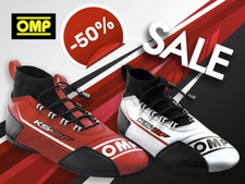 SUPER OFFER: OMP KS-2F Karting Race Shoes Red White Kart Boots Sizes: 32-47 picture