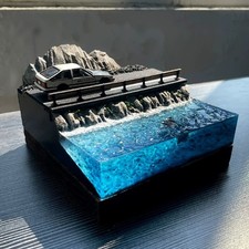 1:64 Miniature Model Beach Seaside Car Highway Scene Diorama Model Handmade Gift picture