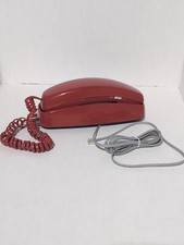 Vintage AT&T Red Trimline 210 Corded Desk or Wall Touch Tone Phone picture