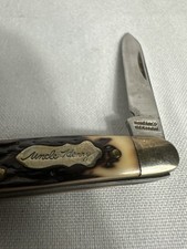 Vintage Schrade USA Uncle Henry 705UH Chairman Pocket Knife Nail File Staglon picture