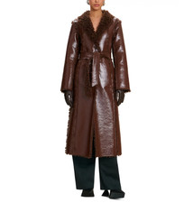 Cult Gaia Tili Faux Fur Faux Leather Coat MSRP $1198 Size XS # 18A 232 Blm picture