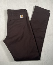 Carhartt WIP Mens Sid Pant Chino Stretch Slim Fit Trousers 32x33 Dark Earth picture