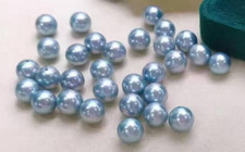 8-9MM SOUTH SEA GENUINE GRAY LOOSE PEARL FULL DRILLED & 15 PCS PEARLS picture