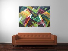 ShawNshawN Original painting HUGE 44x66 contemporary chaotic geometric art picture