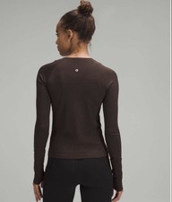 Lululemon Swiftly Tech Long Sleeve 2.0 Race Length Espresso Chocolate Brown Sz 8 picture