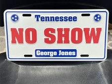 Vintage Original George Jones Country Music Concert Tour Metal License Plate Tag picture