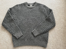 NWOT LL Bean 100% Lambswool Men's Pullover Sweater MEDIUM Navy Dot Crewneck picture