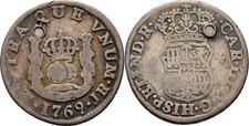 Spain Bolivia Potosi 1/2 Real 1769 Carlos III, 1759- Original Coin #ANS234 picture