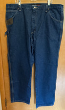Mens Wrangler Riggs Workwear Carpenter Relaxed Fit Blue jeans 42 x 32 NWT picture