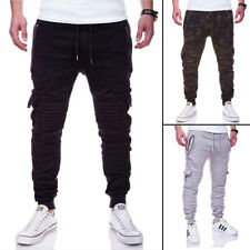 Men Casual Joggers Pants Sweatpants Cargo Combat Active Sports Slim-Fit Trousers picture