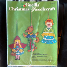 Bucilla Felt Ornament Kit Set of 3 Little Red Riding Hood Holiday/Christmas 2827 picture