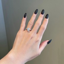 2Ct Elongated Cushion Cut Lab Grown Diamond 14k Gold Hidden Halo Engagement Ring picture