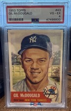 1953 Topps #43 Gil McDougald PSA 4 picture