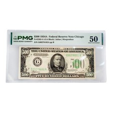 1934A Pmg 50 Chicago $500 Federal Reserve Paper Collectible Note picture