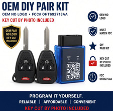DIY Pair OEM Remote Keys No Logo OHT692713AA + Key Cut picture