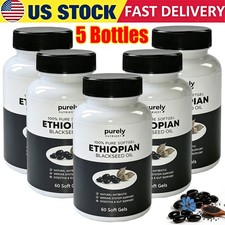 5PACK Purely Nutrient Ethiopian Black Seed Oil Capsules 60 Count picture