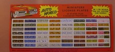 Auto World 1:25 Scale Vintage 1961 Model Car License Plate Decals picture