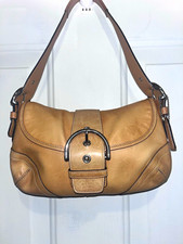 Coach Soho Camel  Crescent  Shoulder Flap  Buckle Silver Charm picture