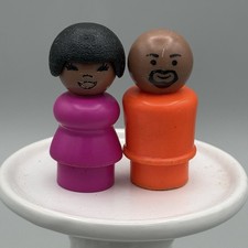 Vintage Fisher Price Little People Sesame Street Susan & Gordon Character Lot picture