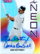 Don Mattingly 2025 Leaf Vivid Neon Puple Auto 1/1 picture