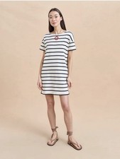 NWT La Ligne Breton Dress Ecru Navy Stripe Cotton Mini Dress Size Small picture