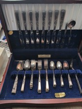 Vintage Community Plate Silverplate Flatware 51 pcs Set Incomplete w/ Case picture