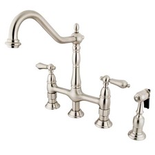 Kingston Brass KS1278ALBS Heritage Bridge Kitchen Faucet 8-3/4
