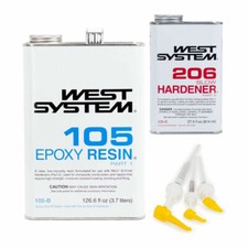 West System Epoxy Resin 105-B Slow Epoxy 206B Hardener & Mini Pump Set picture