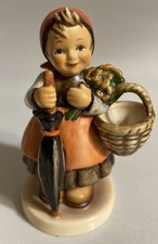 Vintage Goebel W Germany #1965 Girl Umbrella Basket Flowers Porcelain Figurine picture