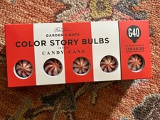 New Anthropologie Stargazer Bulbs Candy Cane Terrain Lights Color Story Xmas picture