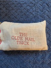 Vintage The Olde Nail Trick Wooden Balancing Nail Puzzle W. Pelham Instructions picture