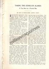 1904 Taking the Alaska Census Original 10 page article from Overland 7 photos picture