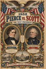 1852 Franklin Pierce Vs Scott Presidential Election Poster Print 11x17 art picture