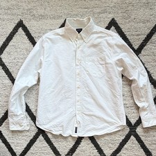 Noah NYC White Oxford Button Down Shirt Mens Large 100% Cotton Made in Portugal picture