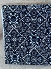 Alexander Henry Fabric Baddanna 2006 Black Cotton Skull Flames Halloween BTY picture