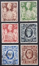 GB KGVI 1939-48 SG476-478c 2/6 to £1 heraldic high values, very good/fine used picture