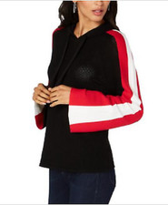 I.n.c. Perforated Colorblocked-Sleeve Hoodie, Size Medium picture
